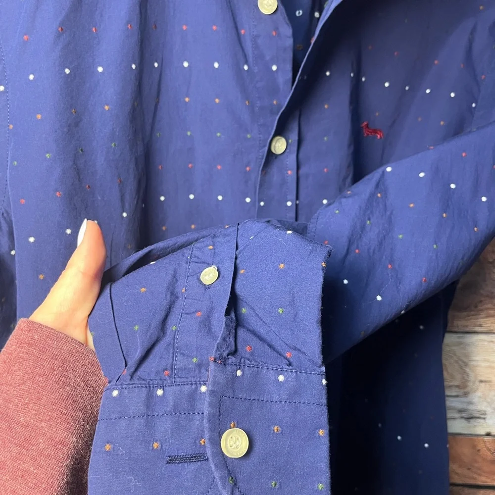 Harmont & Blaine 100% Navy Blue Patterned Shirt (Inv. #001) - Picture 13 of 14